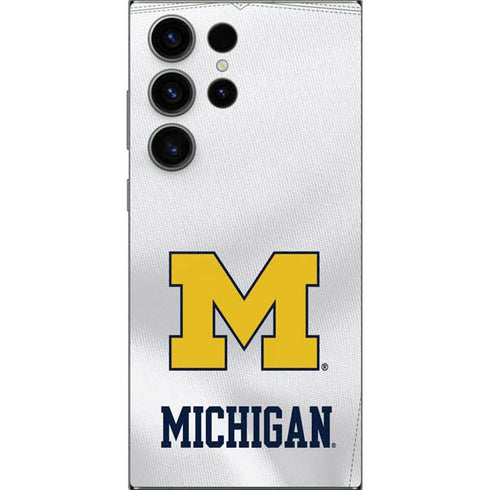 University of Michigan White Jersey Galaxy S25 Ultra Skin